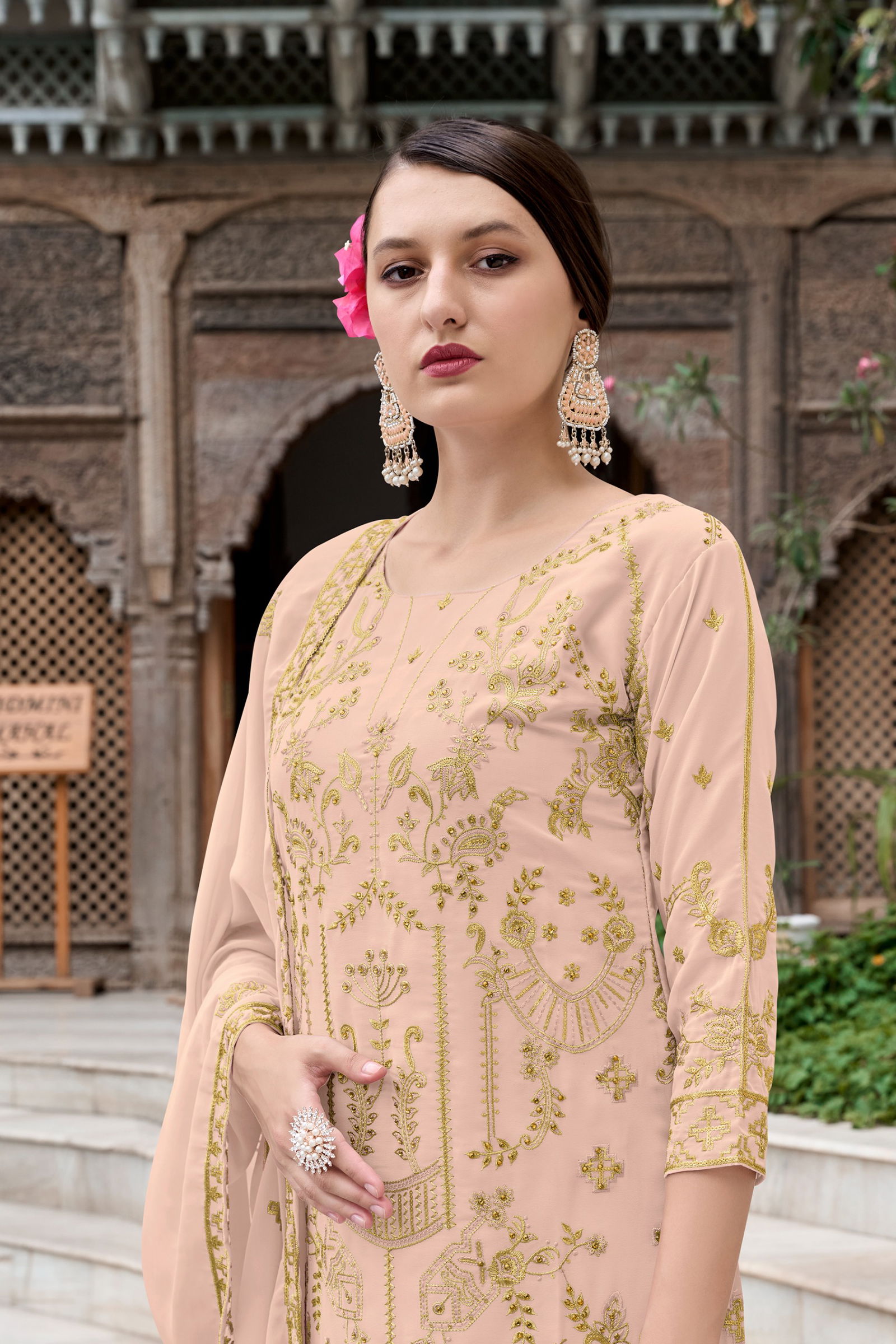 Al Fathima Ghazal Embroidery Georgette Readymade Suits Wholesale Price In Surat